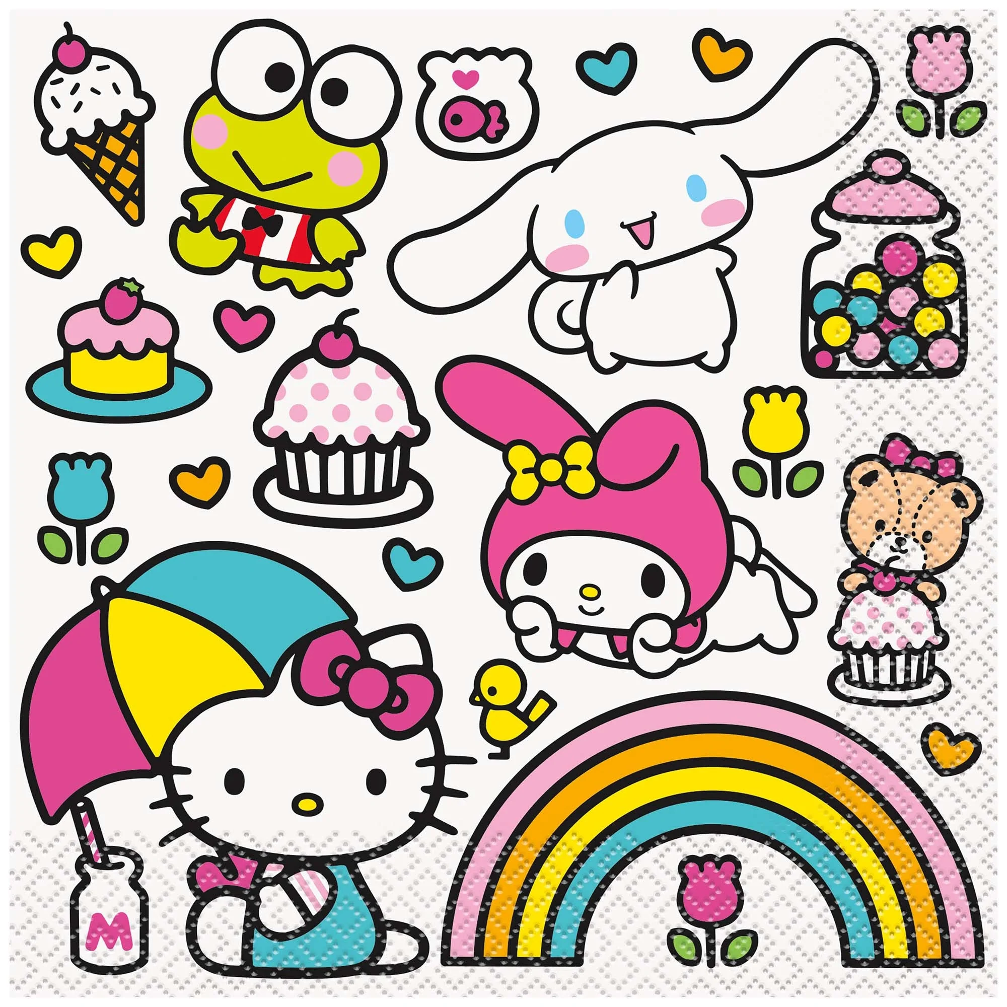 Hello Kitty and Friends Birthday Large Lunch Napkins, 16 Count
