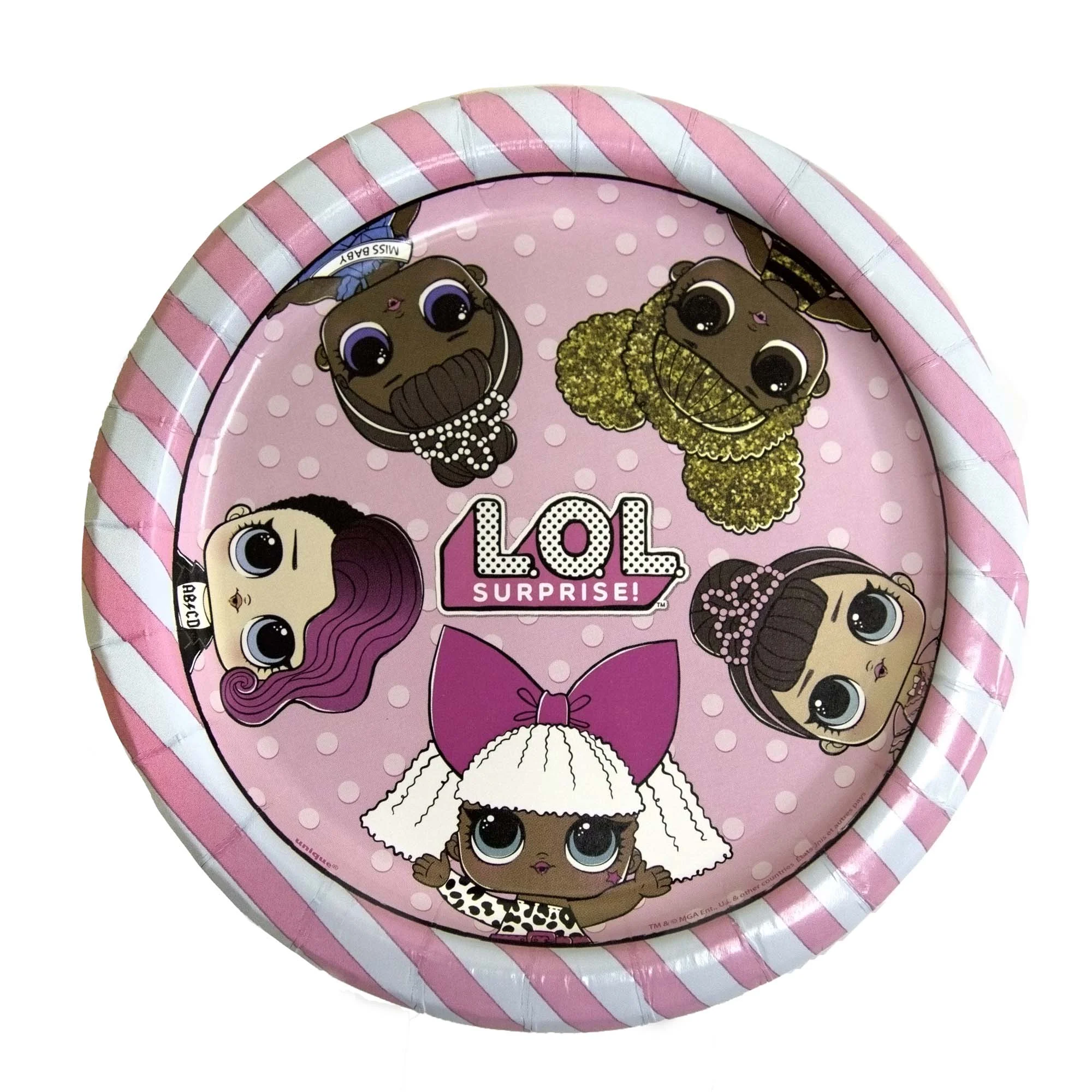 LOL Surprise Birthday Small Round Dessert Paper Plates, 7 Inches, 8 Count