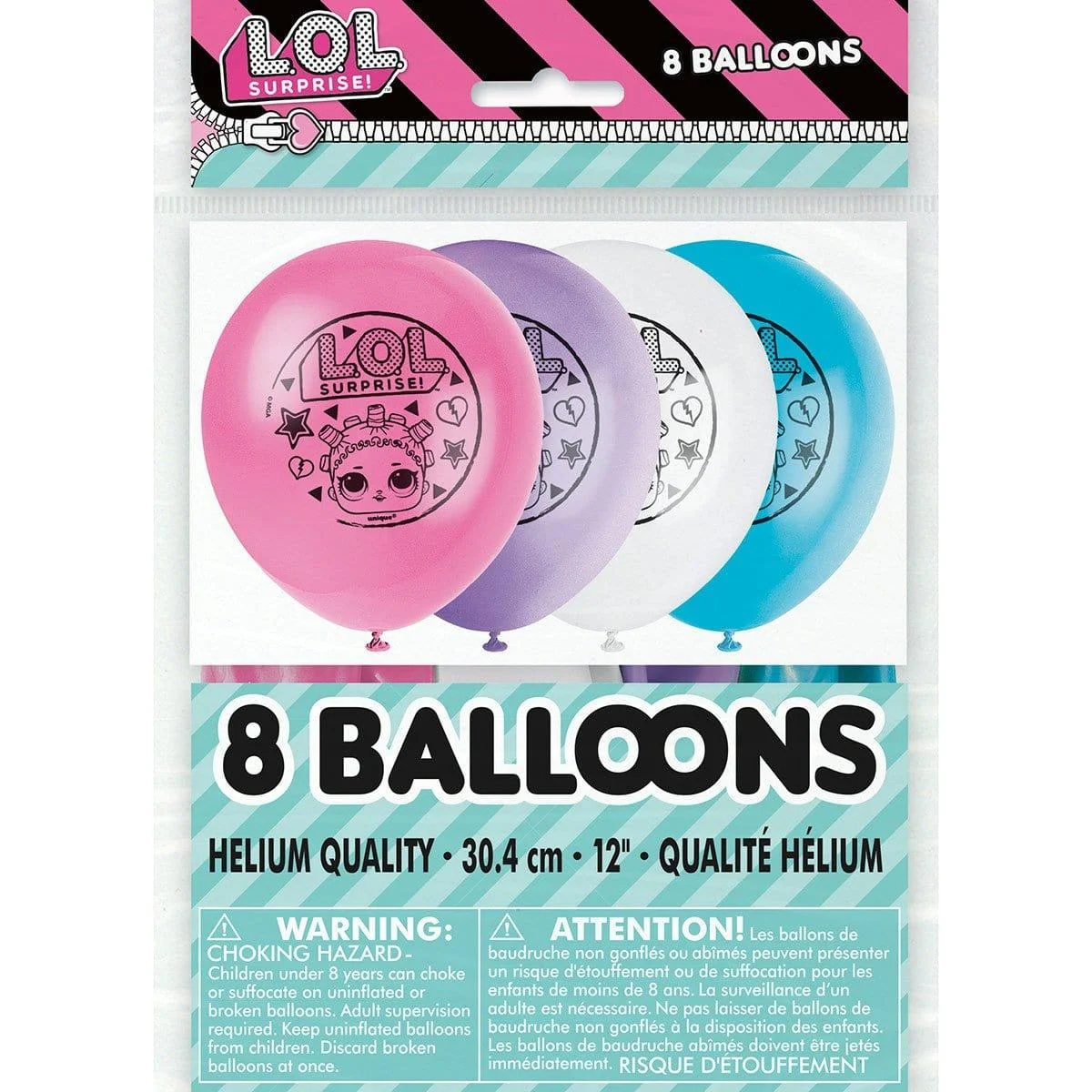 LOL Surprise Latex Balloon, 12 Inches, 8 Count