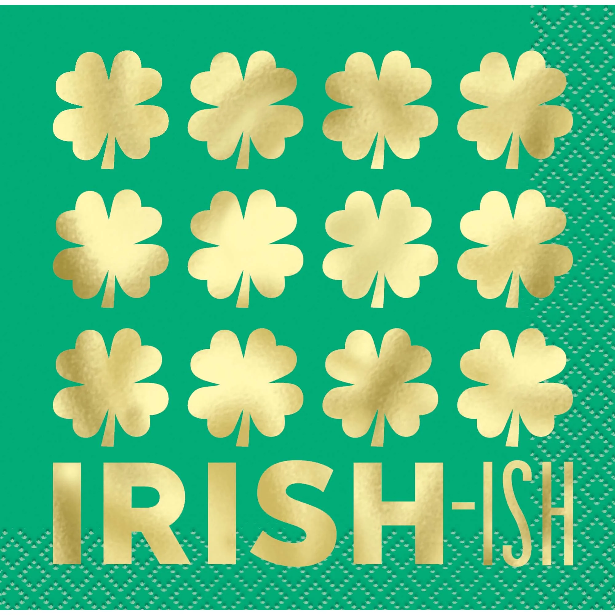 Charming Shamrock "Irish-ish" Small Beverage Napkins, 16 Count