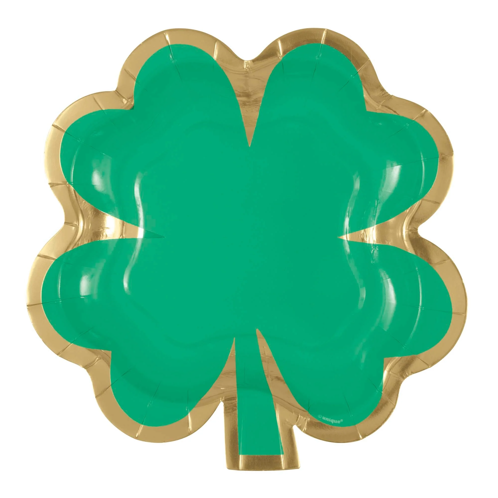 Charming Shamrock Large Clover Shaped Lunch Paper Plates, 9 Inches, 8 Count