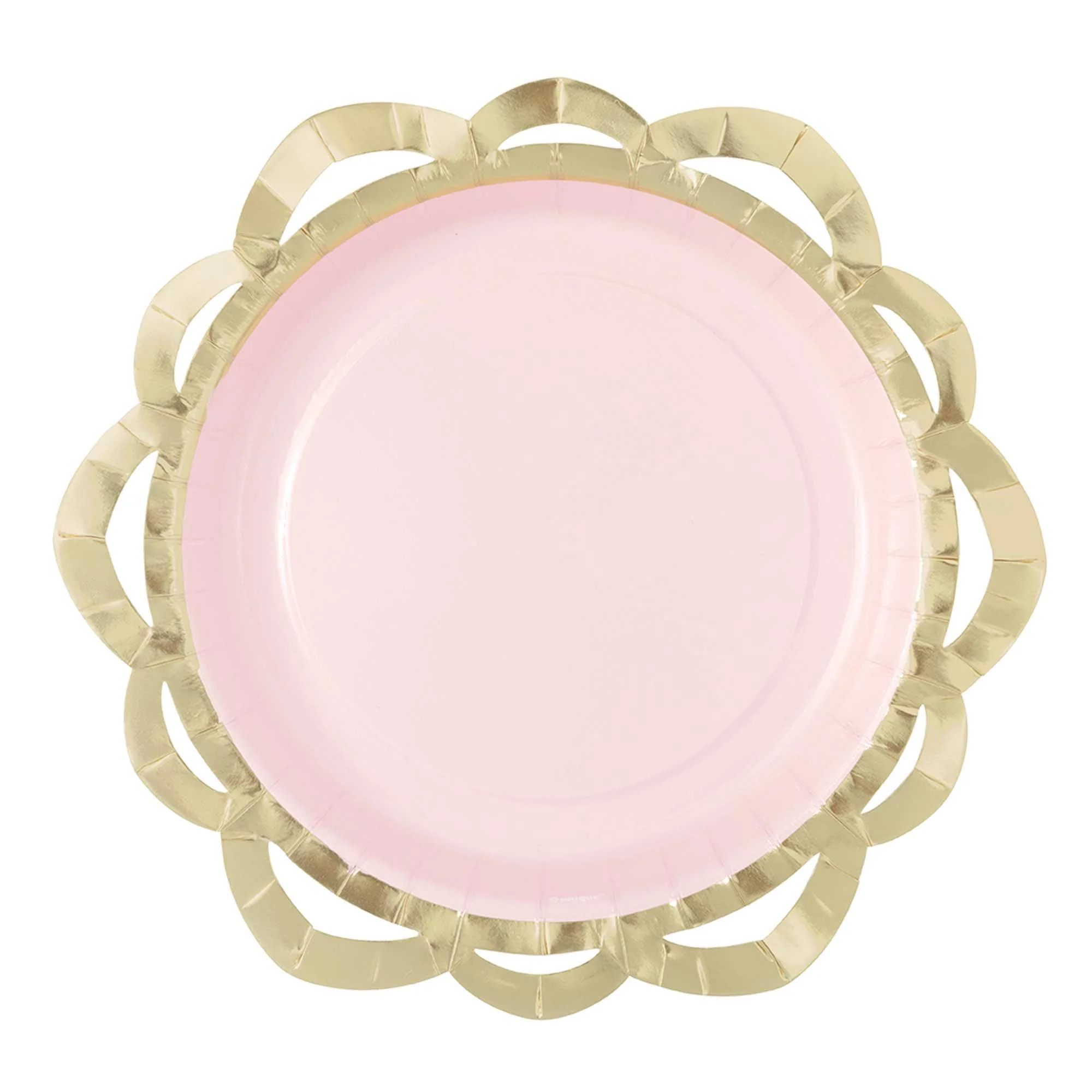 Elegant Valentine Large Pink Flower Shaped Lunch Paper Plates, 9 Inches, 8 Count