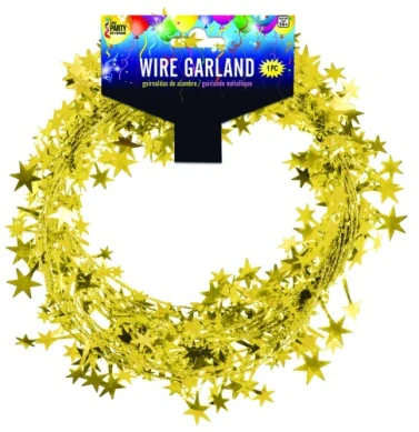 25 Foot Star Garland – Gold