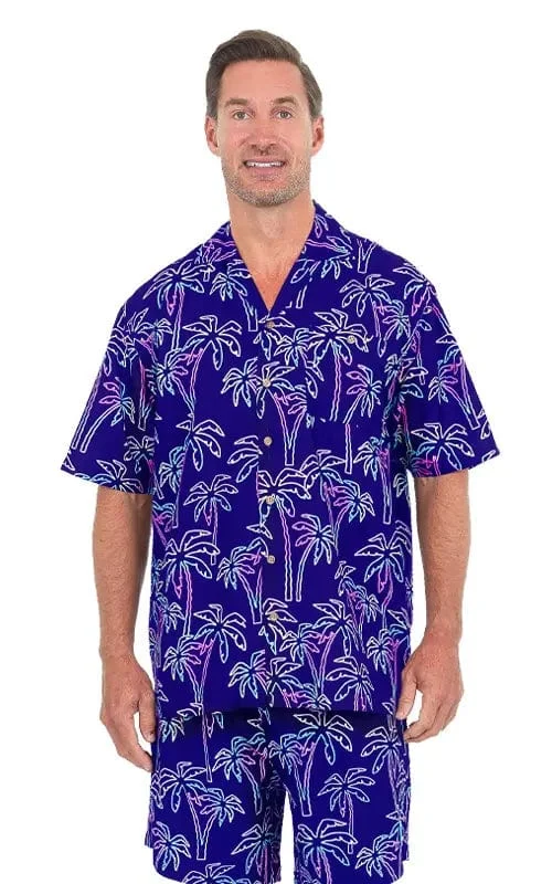 Uzzi Hawaiian Shirt – Short Sleeve Dri-FIT Polyester Palm Tree Print Shirts for Men