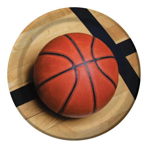 Sports Fanatic Basketball Round Disposable Paper Party Dinner Plates - 9" - Club Pack of 96
