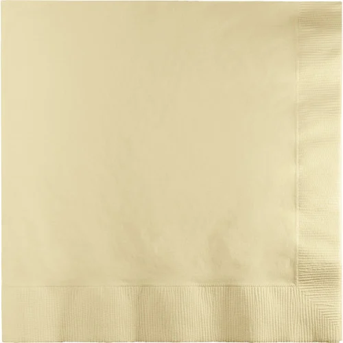 2-Ply Disposable Luncheon Napkins - 6.5" - Cream - Club Pack of 600