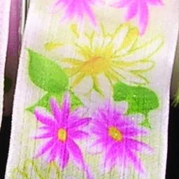 Yellow and Pink Floral Wire Edged Craft Ribbon 1.5" x 27 Yards