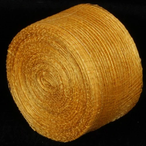 Yellow Sinamay Fiber Wired Craft Ribbon 2" x 64 Yards